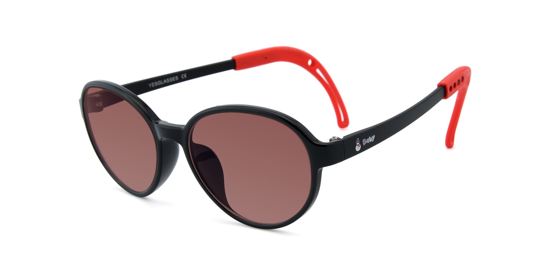 Angle of 1020 in Black-Red with Garnet Tinted Lenses