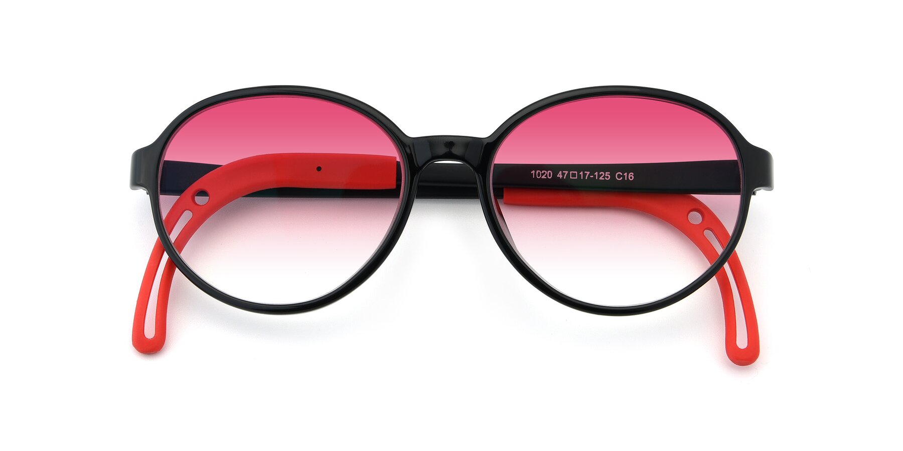 Folded Front of 1020 in Black-Red with Pink Gradient Lenses