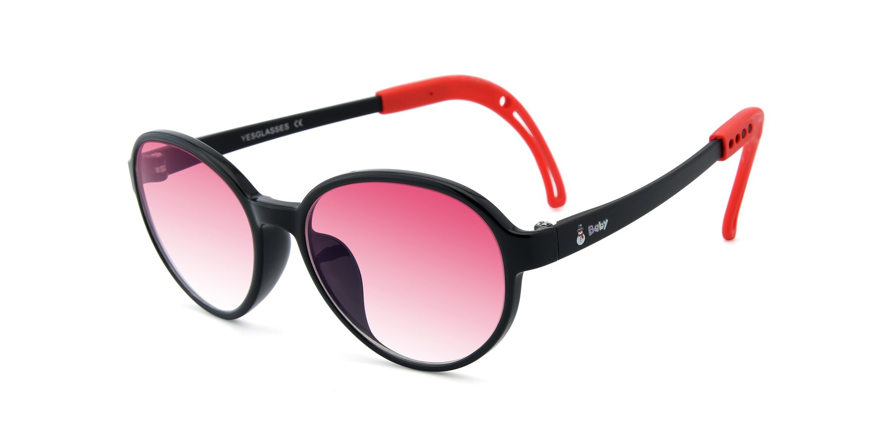 Angle of 1020 in Black-Red with Pink Gradient Lenses