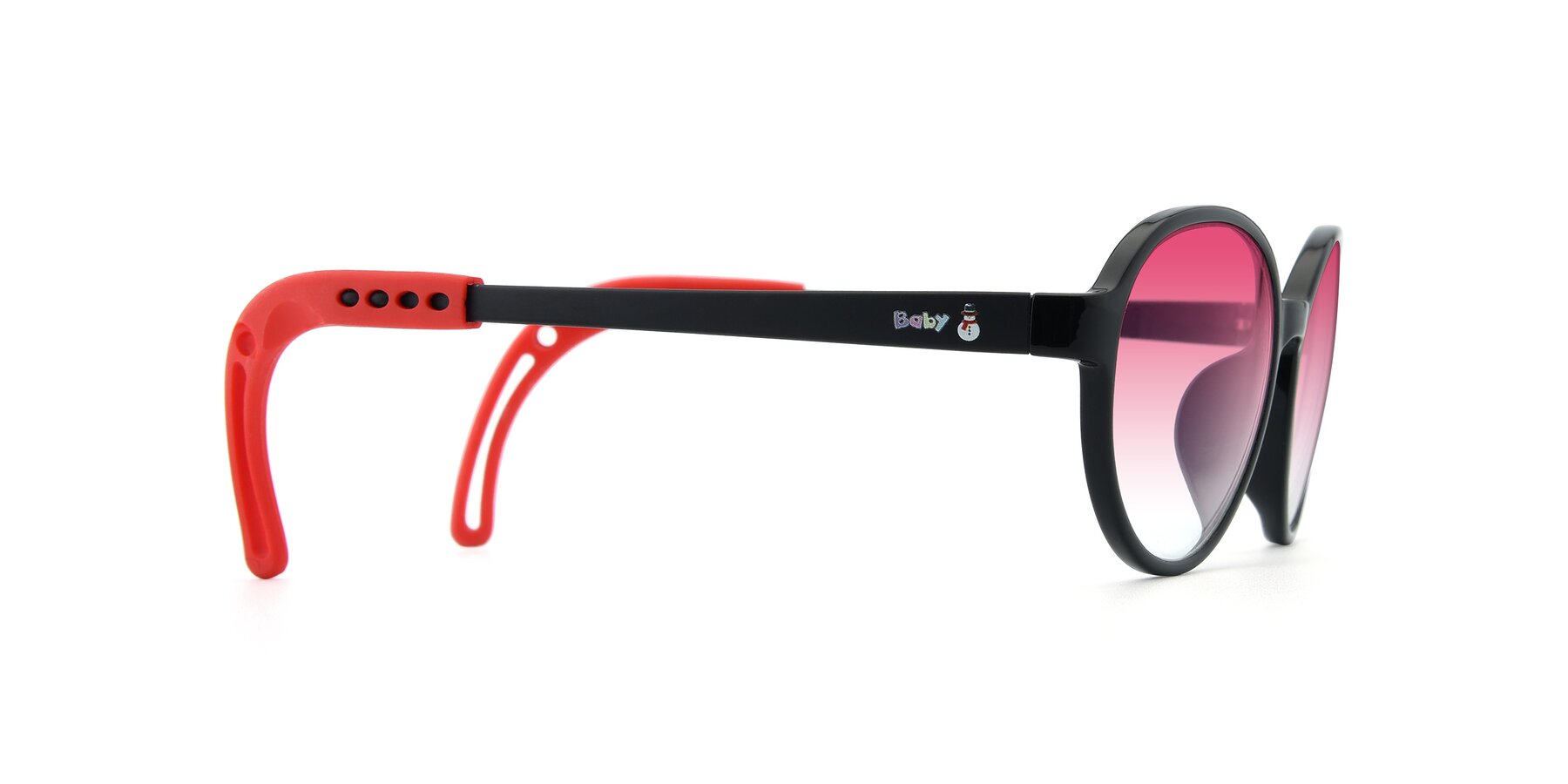 Side of 1020 in Black-Red with Pink Gradient Lenses