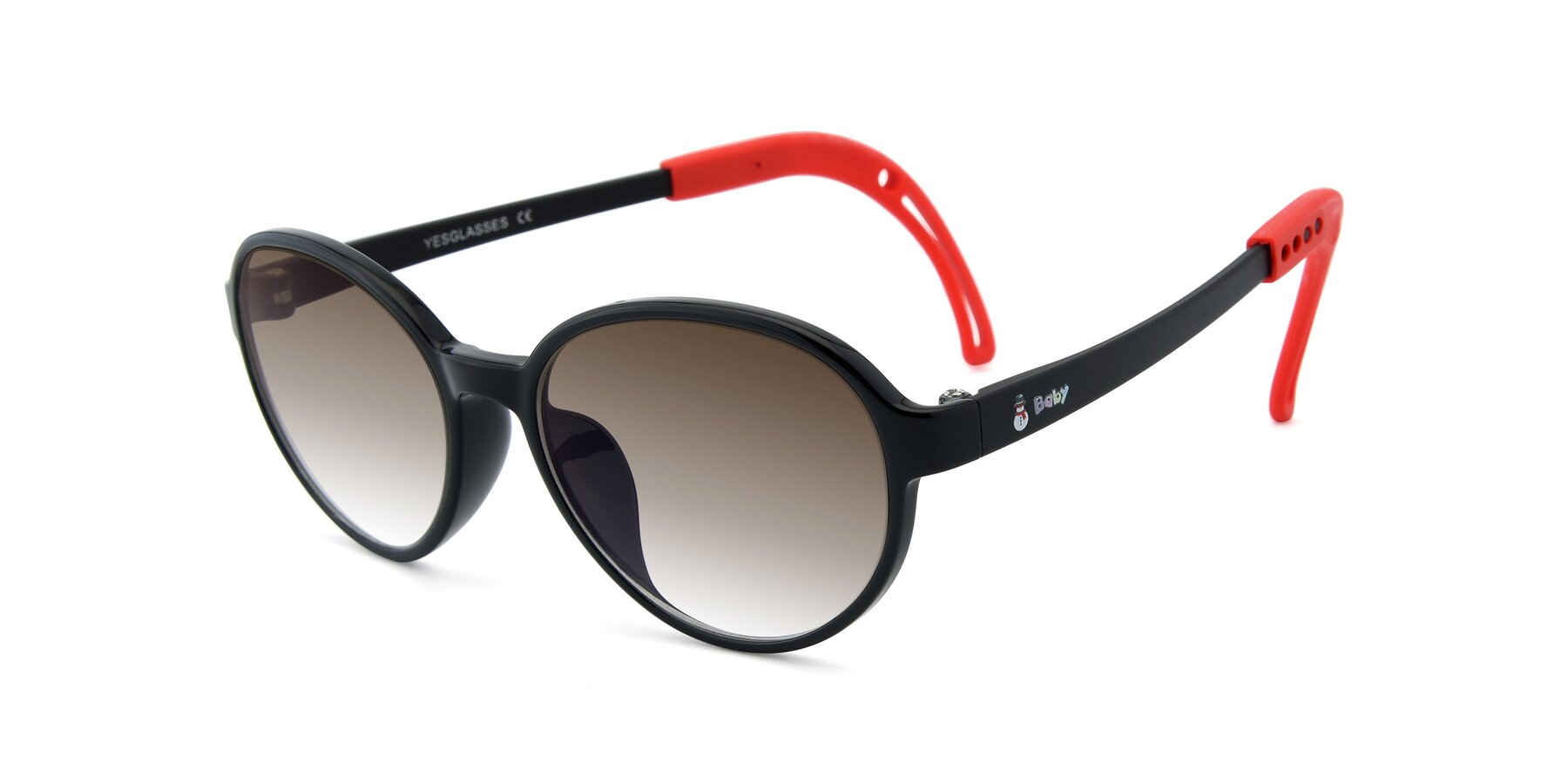 Angle of 1020 in Black-Red with Brown Gradient Lenses