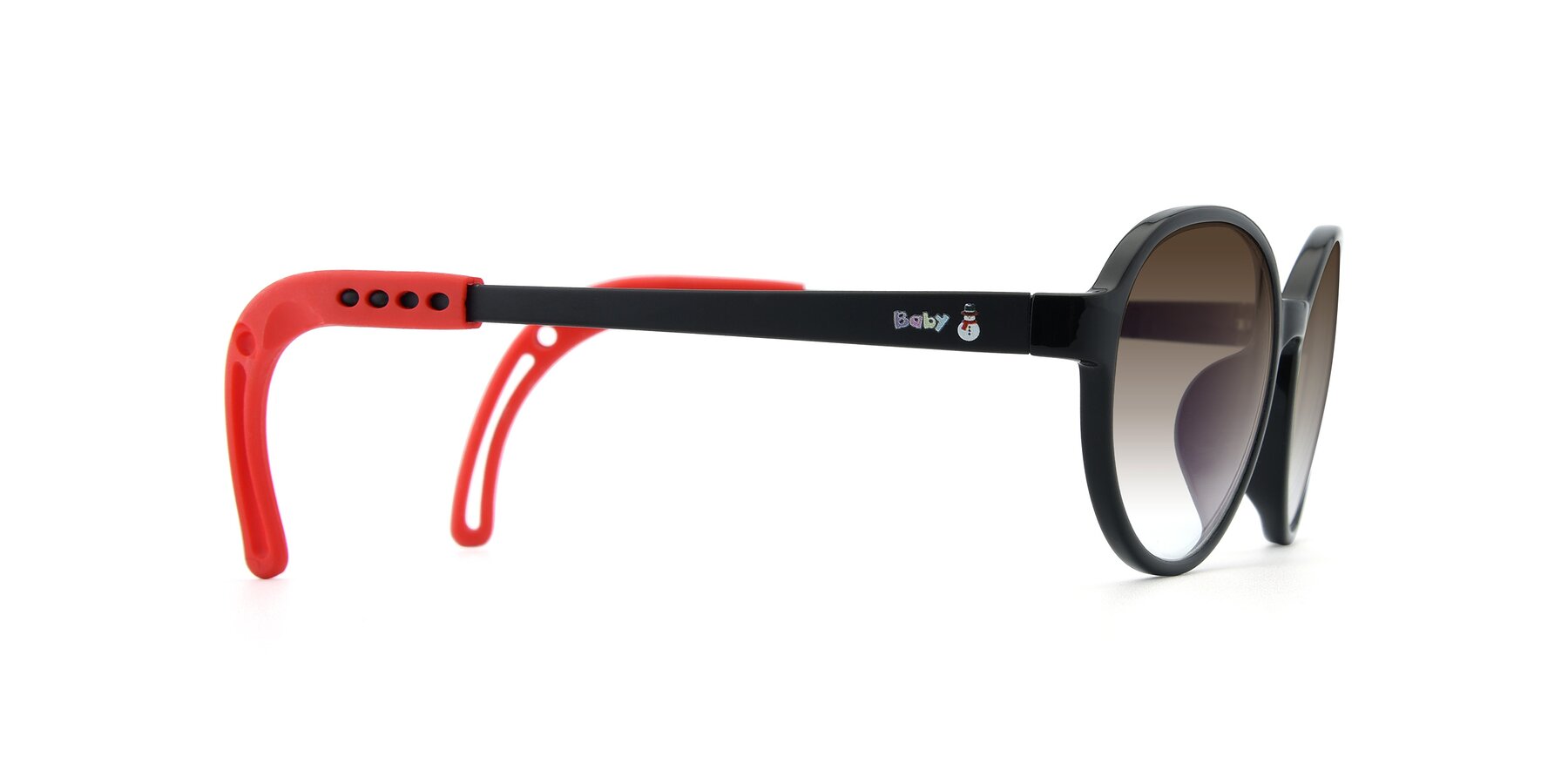 Side of 1020 in Black-Red with Brown Gradient Lenses