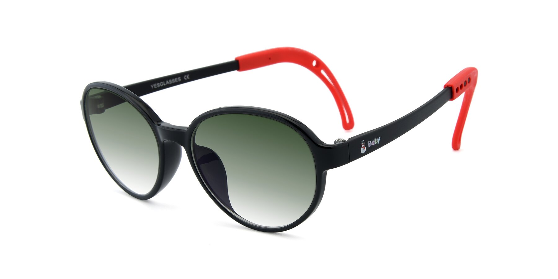 Angle of 1020 in Black-Red with Green Gradient Lenses