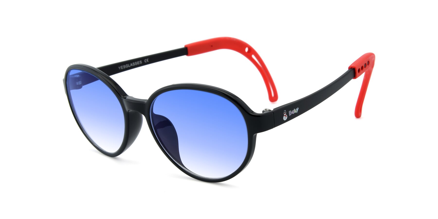 Angle of 1020 in Black-Red with Blue Gradient Lenses