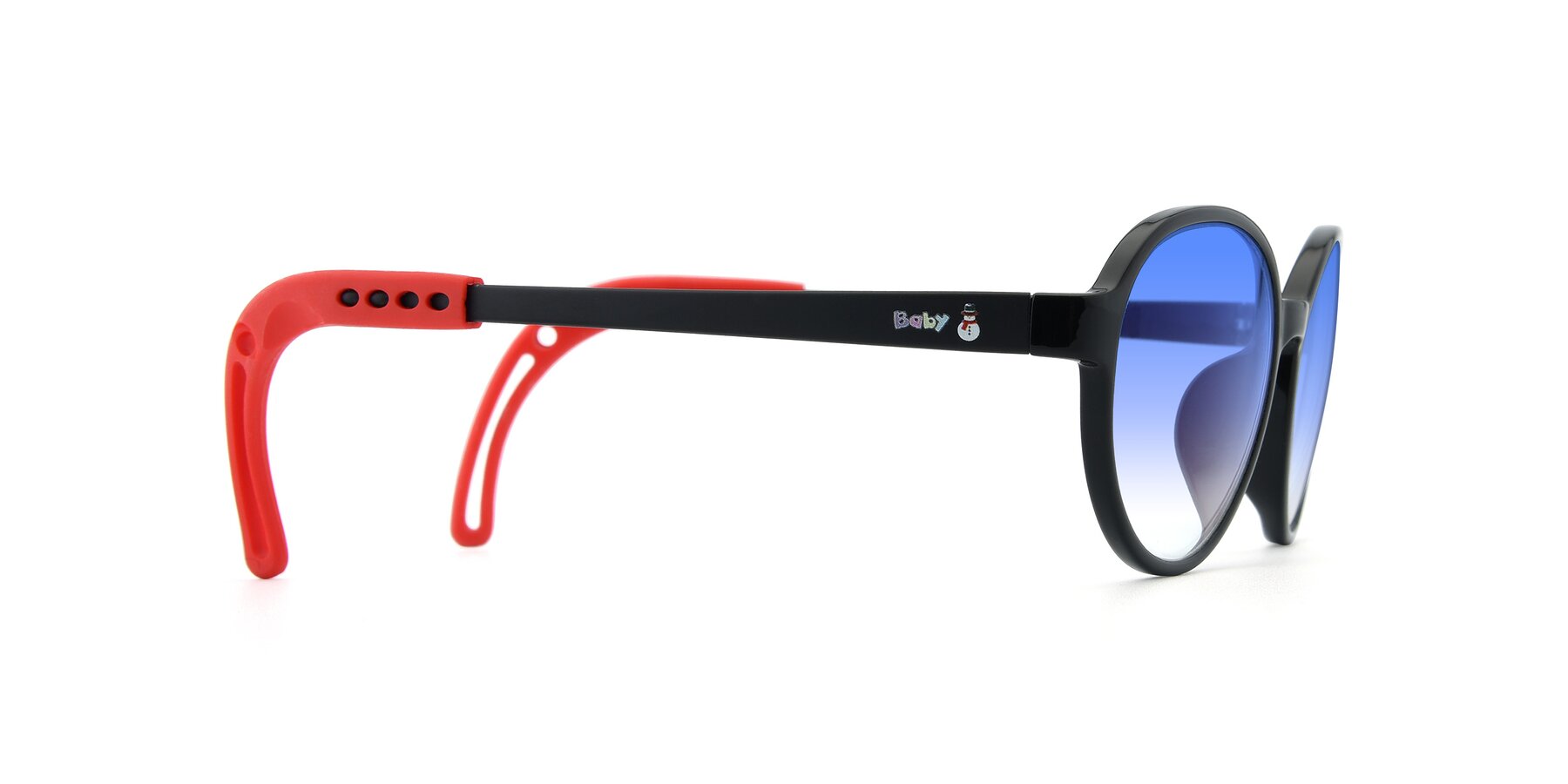 Side of 1020 in Black-Red with Blue Gradient Lenses