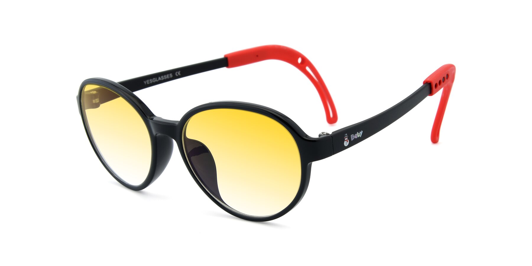 Angle of 1020 in Black-Red with Yellow Gradient Lenses