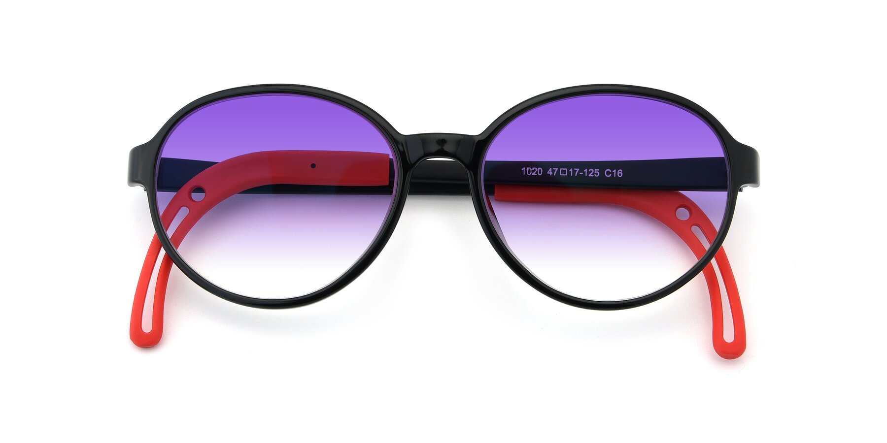 Folded Front of 1020 in Black-Red with Purple Gradient Lenses