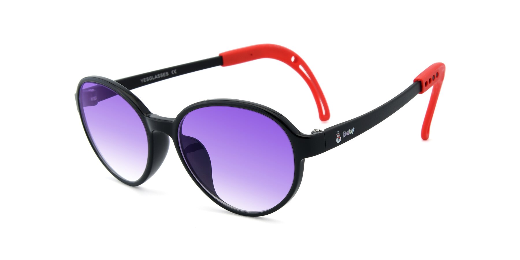 Angle of 1020 in Black-Red with Purple Gradient Lenses