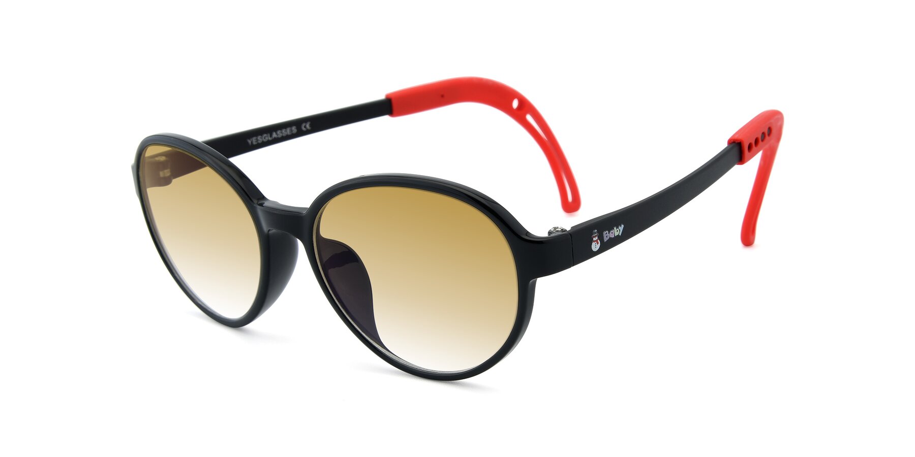 Angle of 1020 in Black-Red with Champagne Gradient Lenses