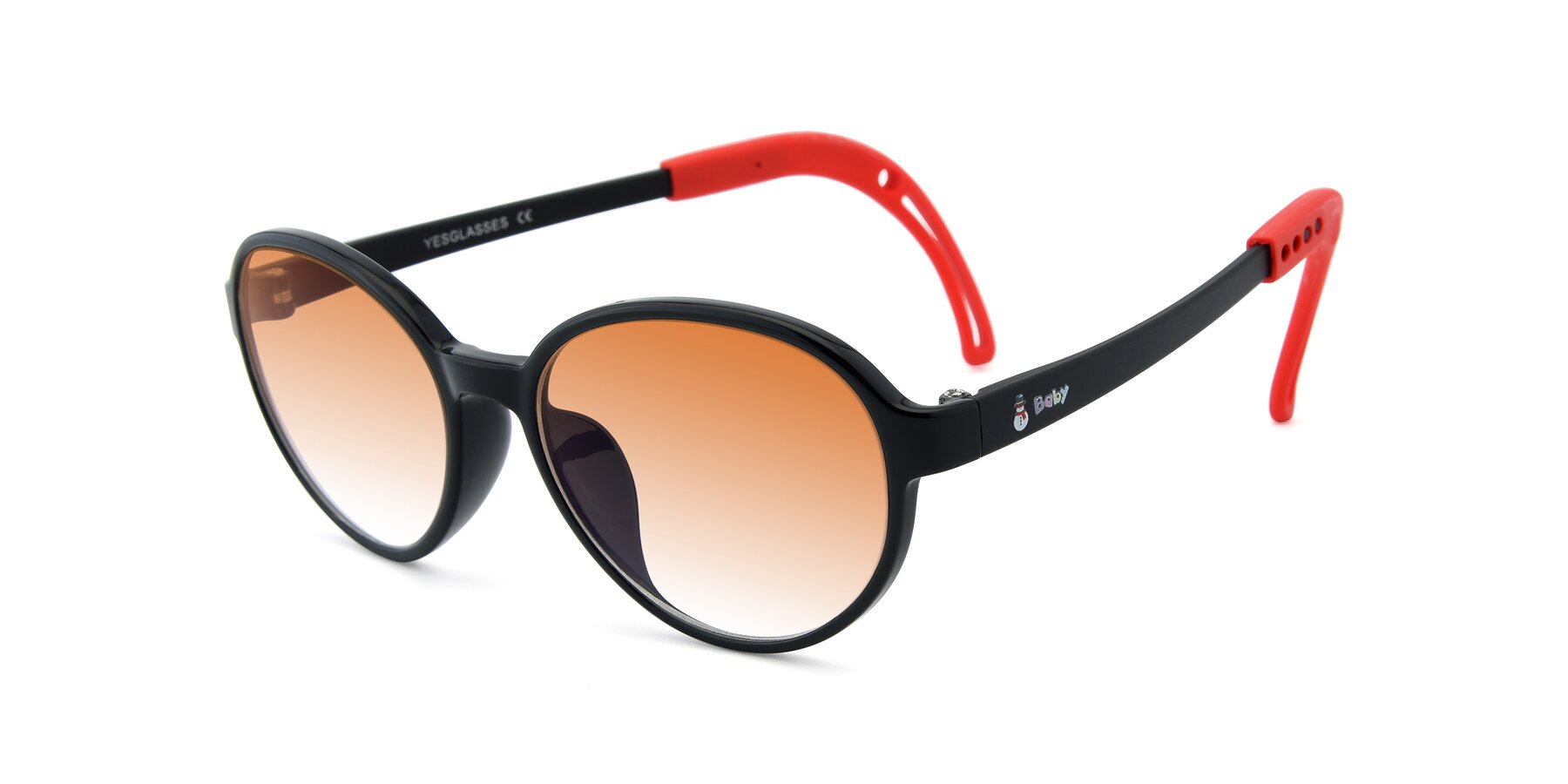 Angle of 1020 in Black-Red with Orange Gradient Lenses