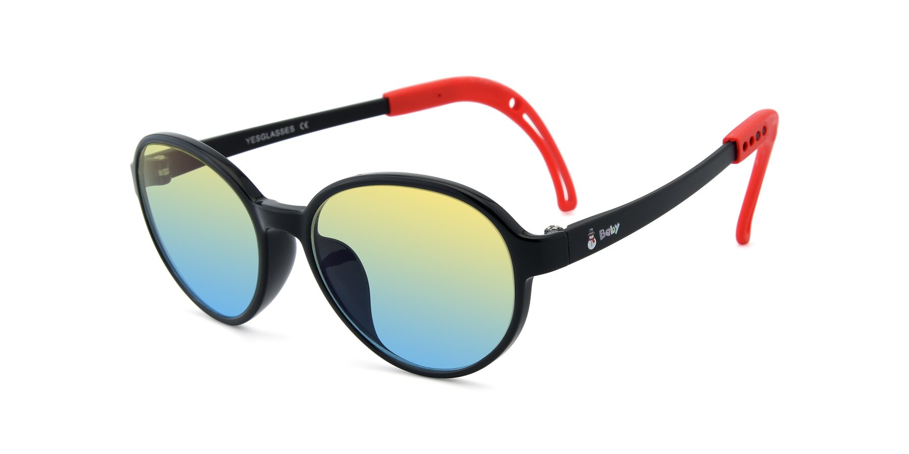 Angle of 1020 in Black-Red with Yellow / Blue Gradient Lenses