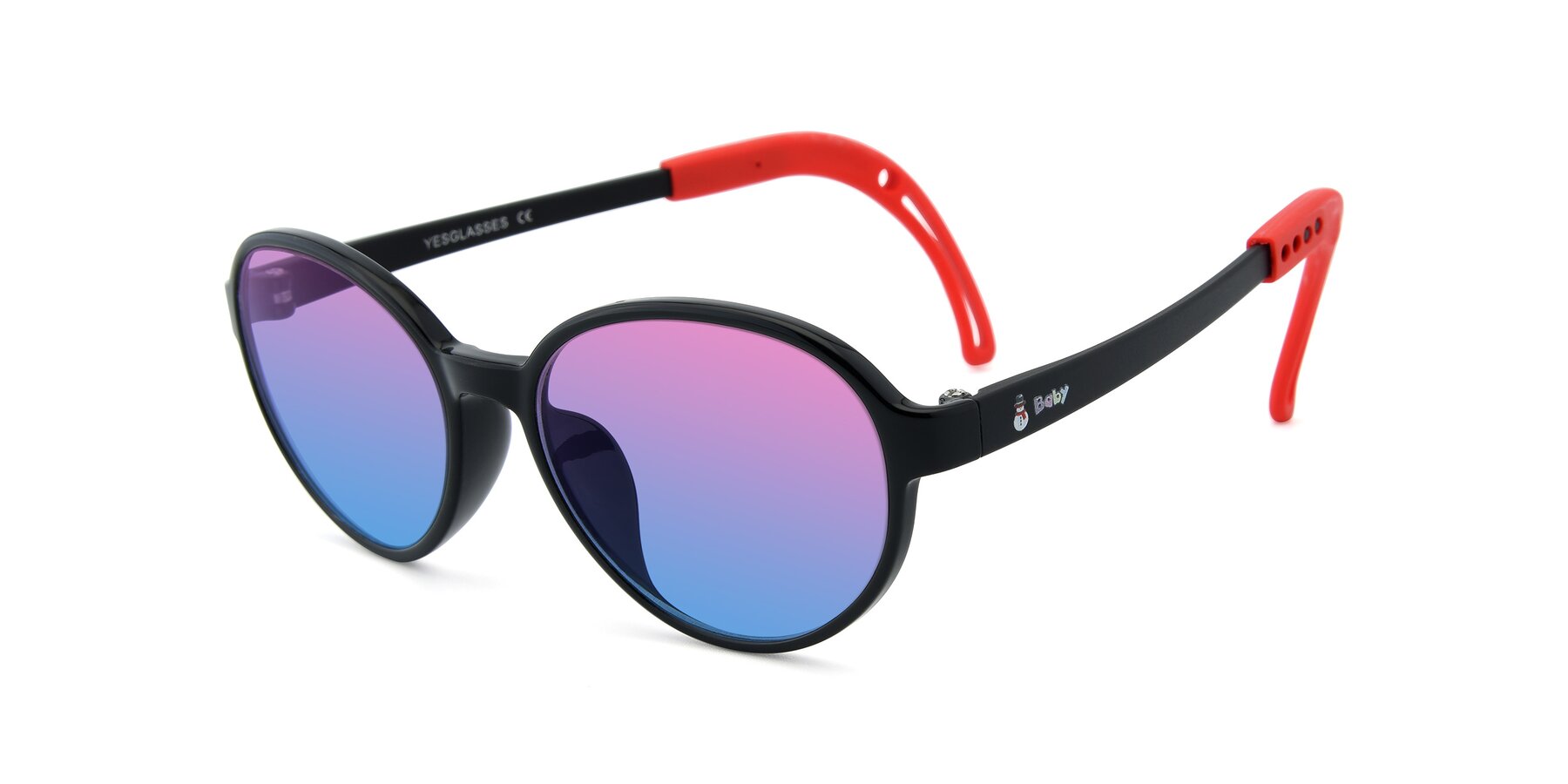 Angle of 1020 in Black-Red with Pink / Blue Gradient Lenses