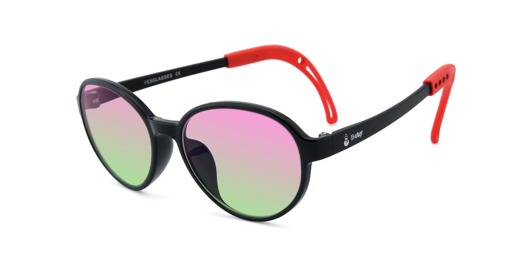 Angle of 1020 in Black-Red with Pink / Green Gradient Lenses