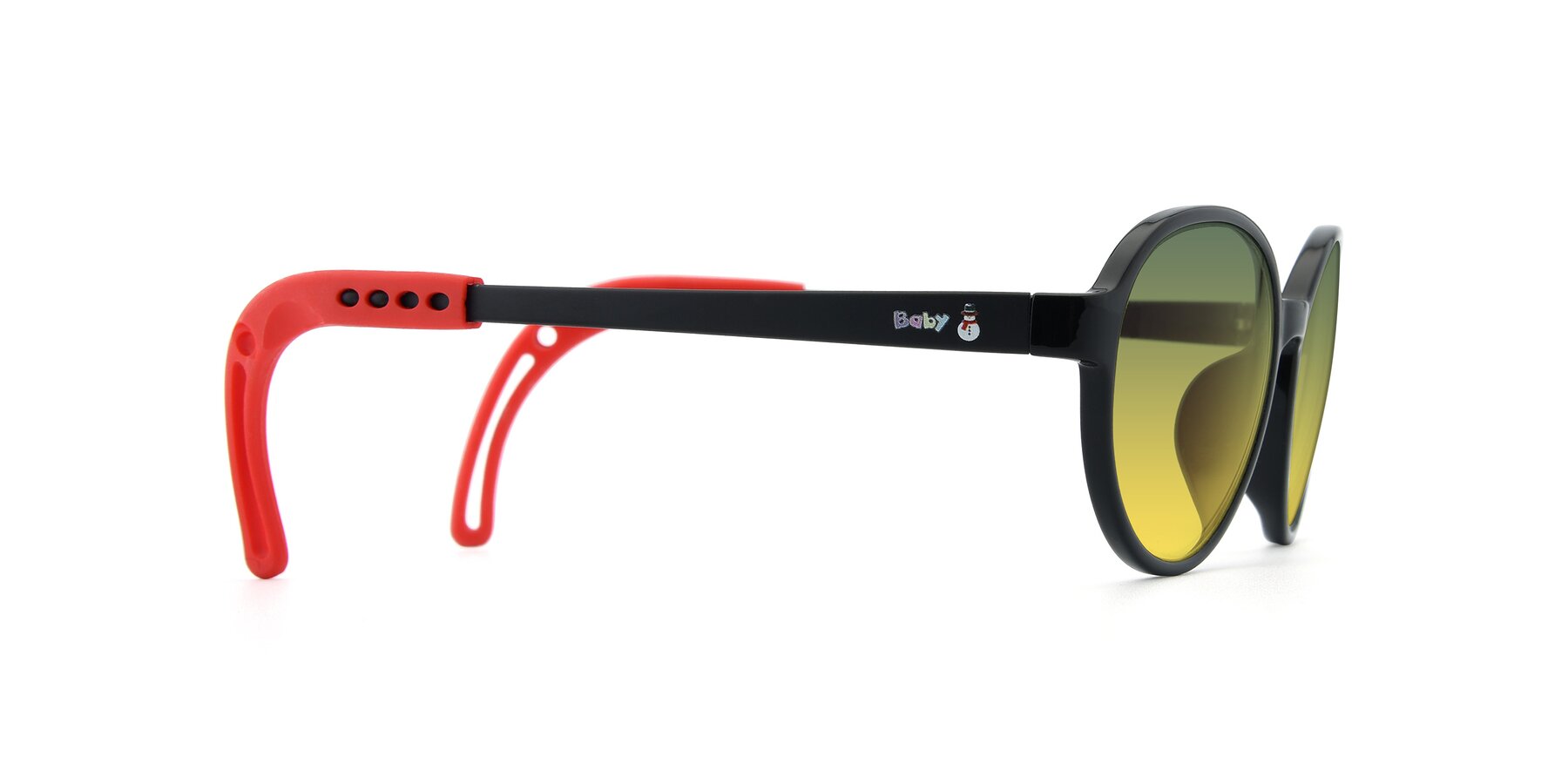 Side of 1020 in Black-Red with Green / Yellow Gradient Lenses