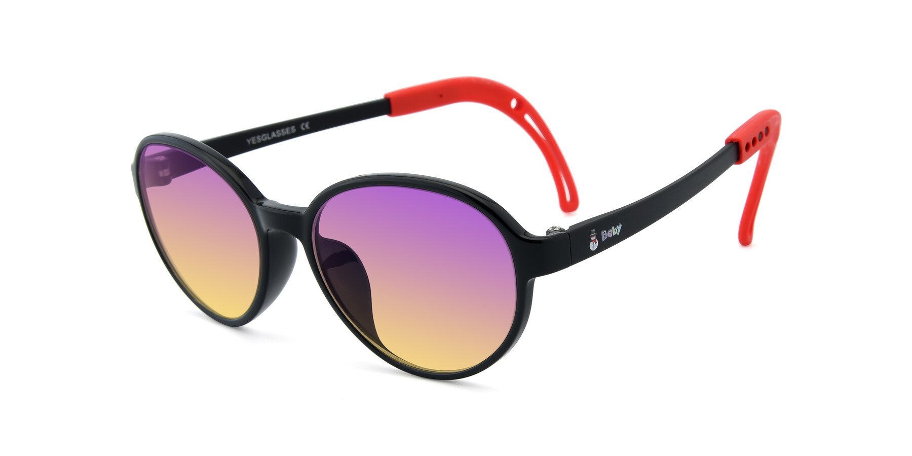 Angle of 1020 in Black-Red with Purple / Yellow Gradient Lenses