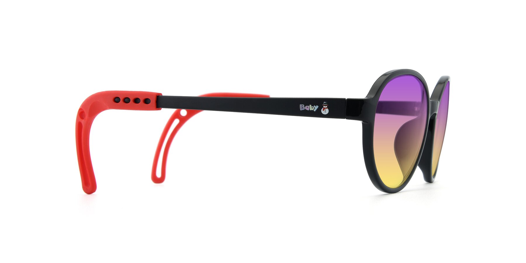 Side of 1020 in Black-Red with Purple / Yellow Gradient Lenses
