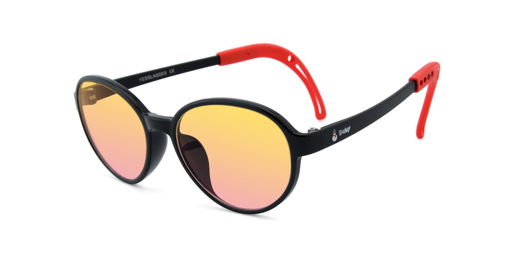 Angle of 1020 in Black-Red with Yellow / Pink Gradient Lenses
