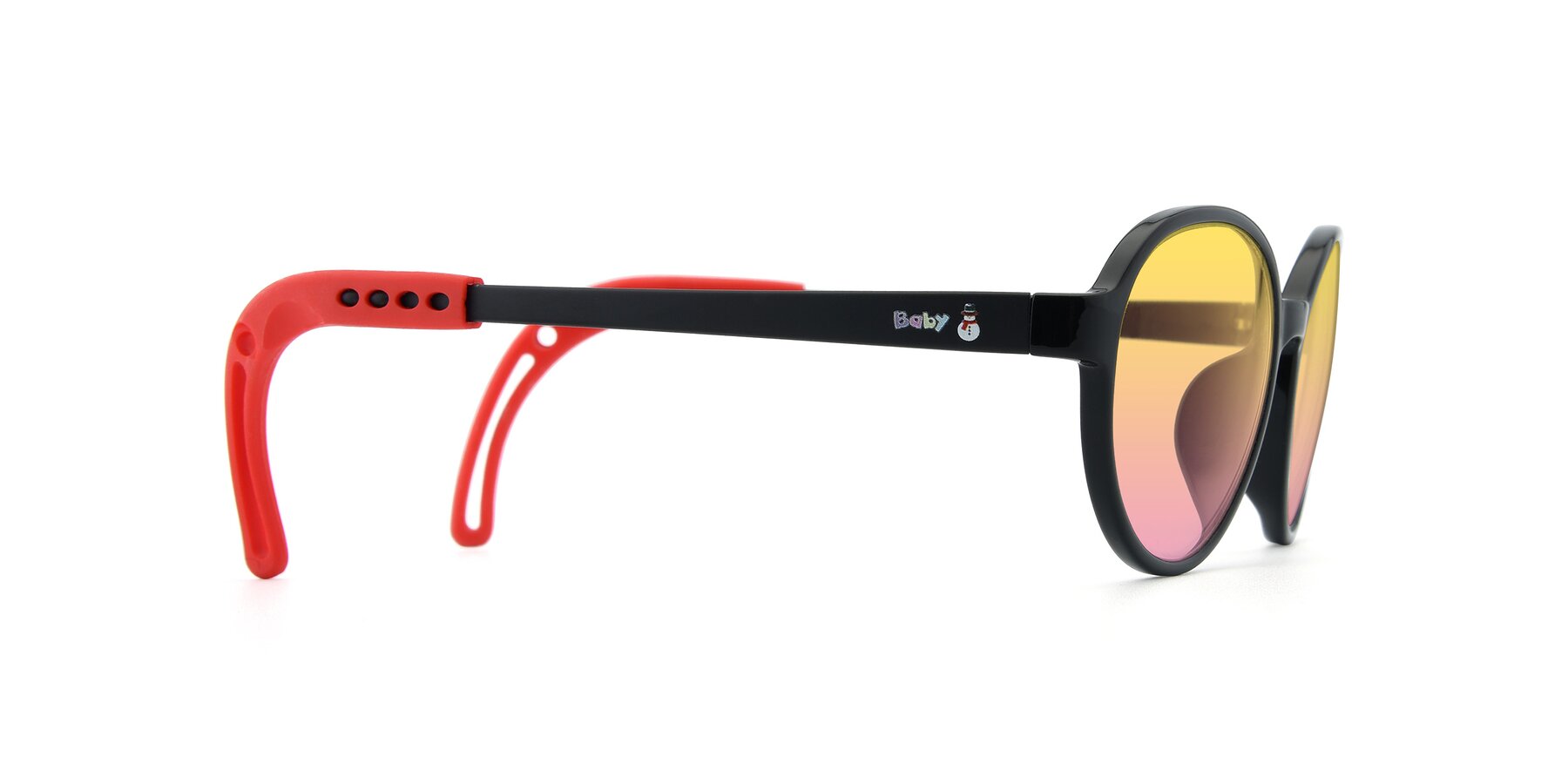 Side of 1020 in Black-Red with Yellow / Pink Gradient Lenses