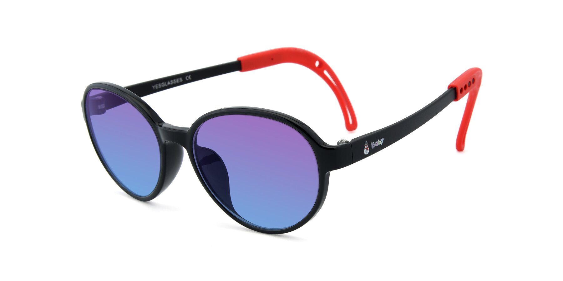 Angle of 1020 in Black-Red with Purple / Blue Gradient Lenses