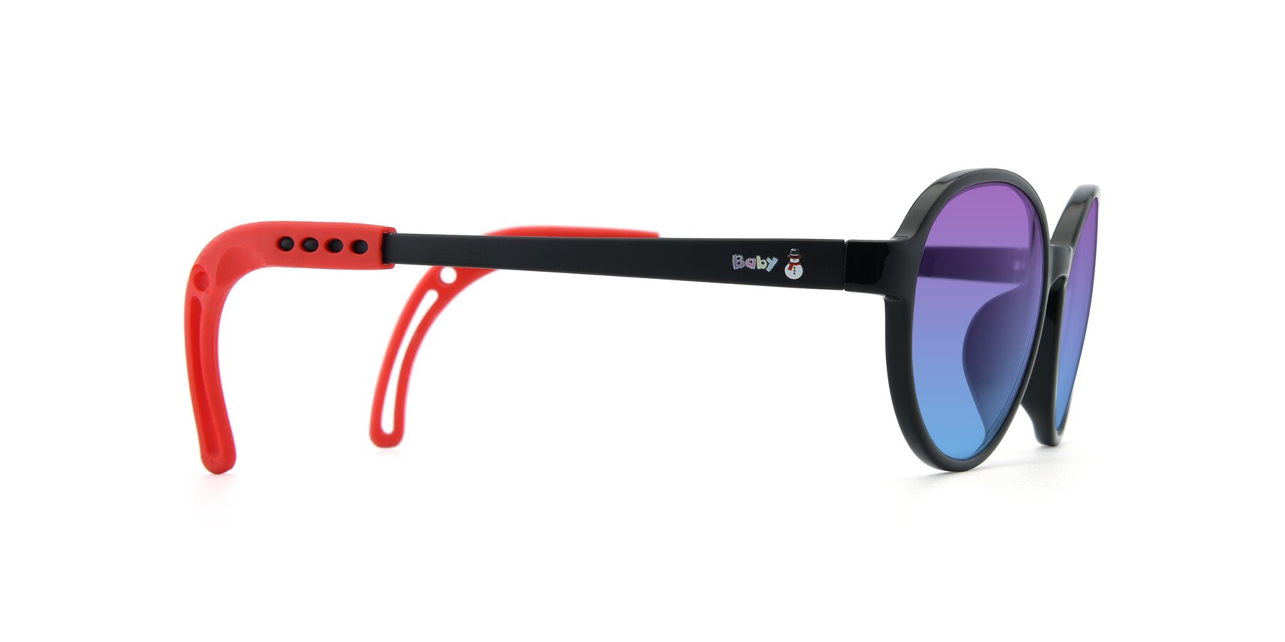 Side of 1020 in Black-Red with Purple / Blue Gradient Lenses