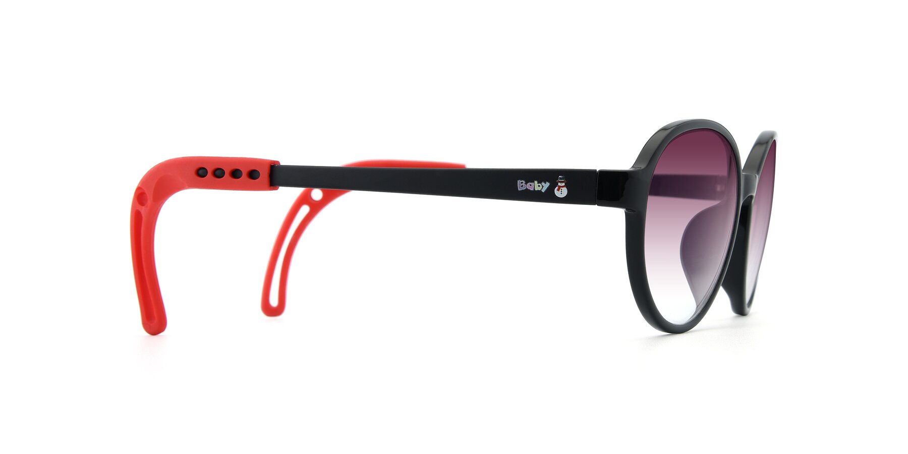 Side of 1020 in Black-Red with Wine Gradient Lenses