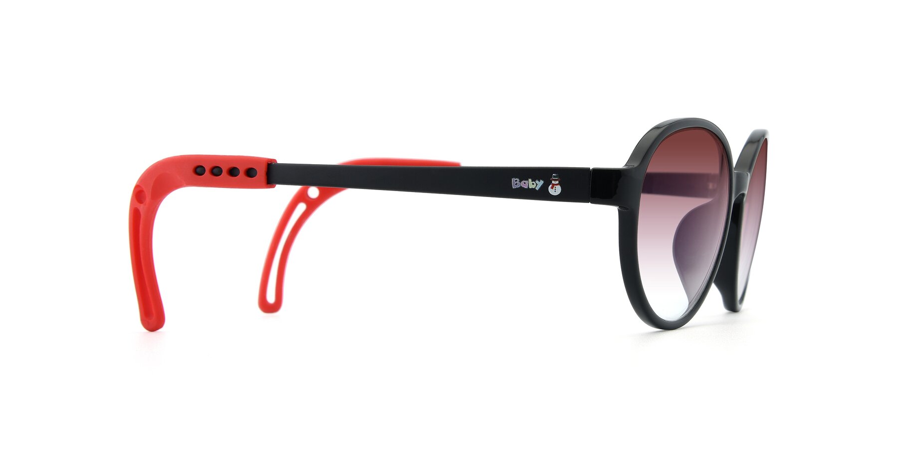 Side of 1020 in Black-Red with Garnet Gradient Lenses