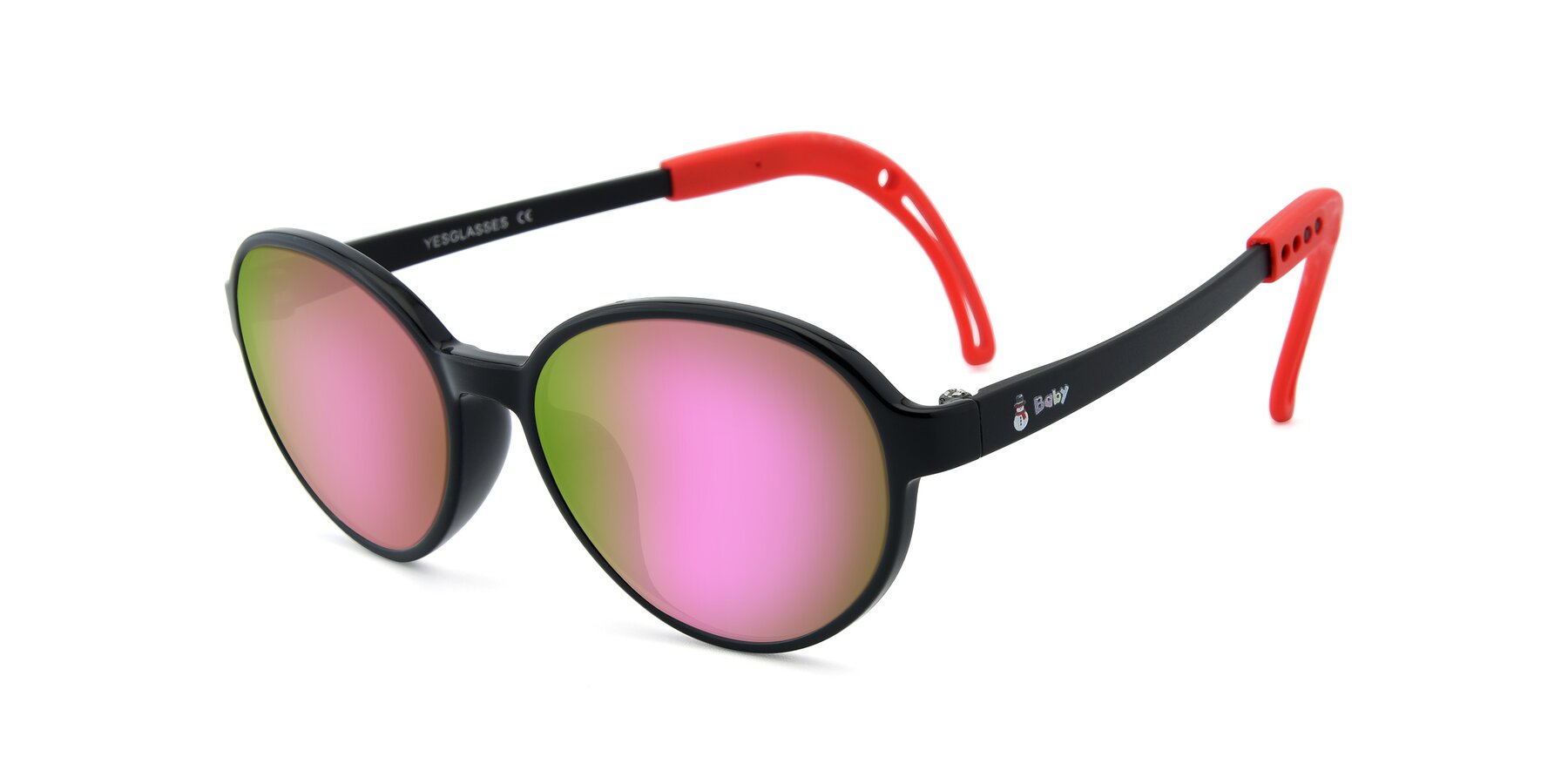 Angle of 1020 in Black-Red with Pink Mirrored Lenses