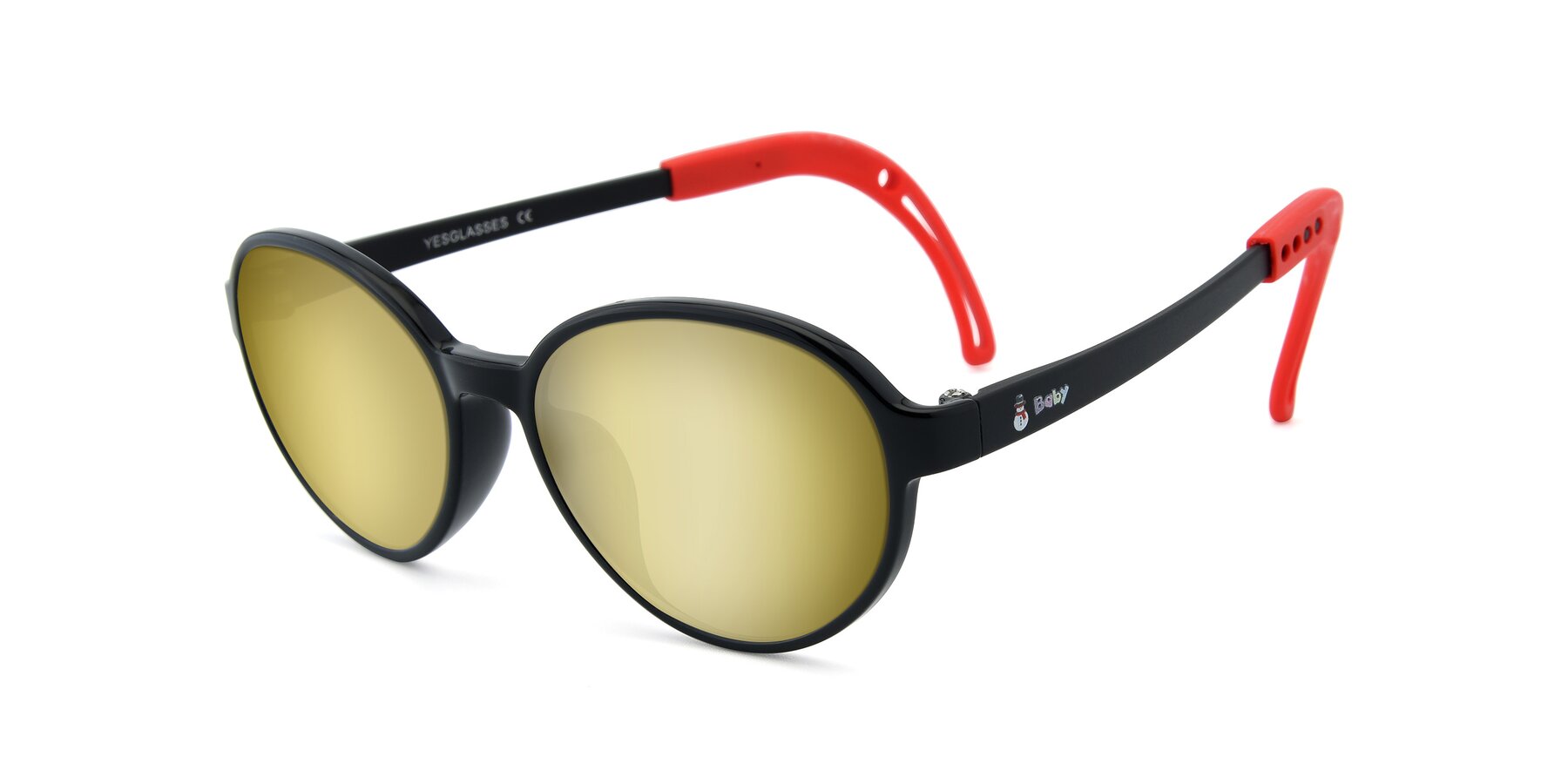 Angle of 1020 in Black-Red with Gold Mirrored Lenses