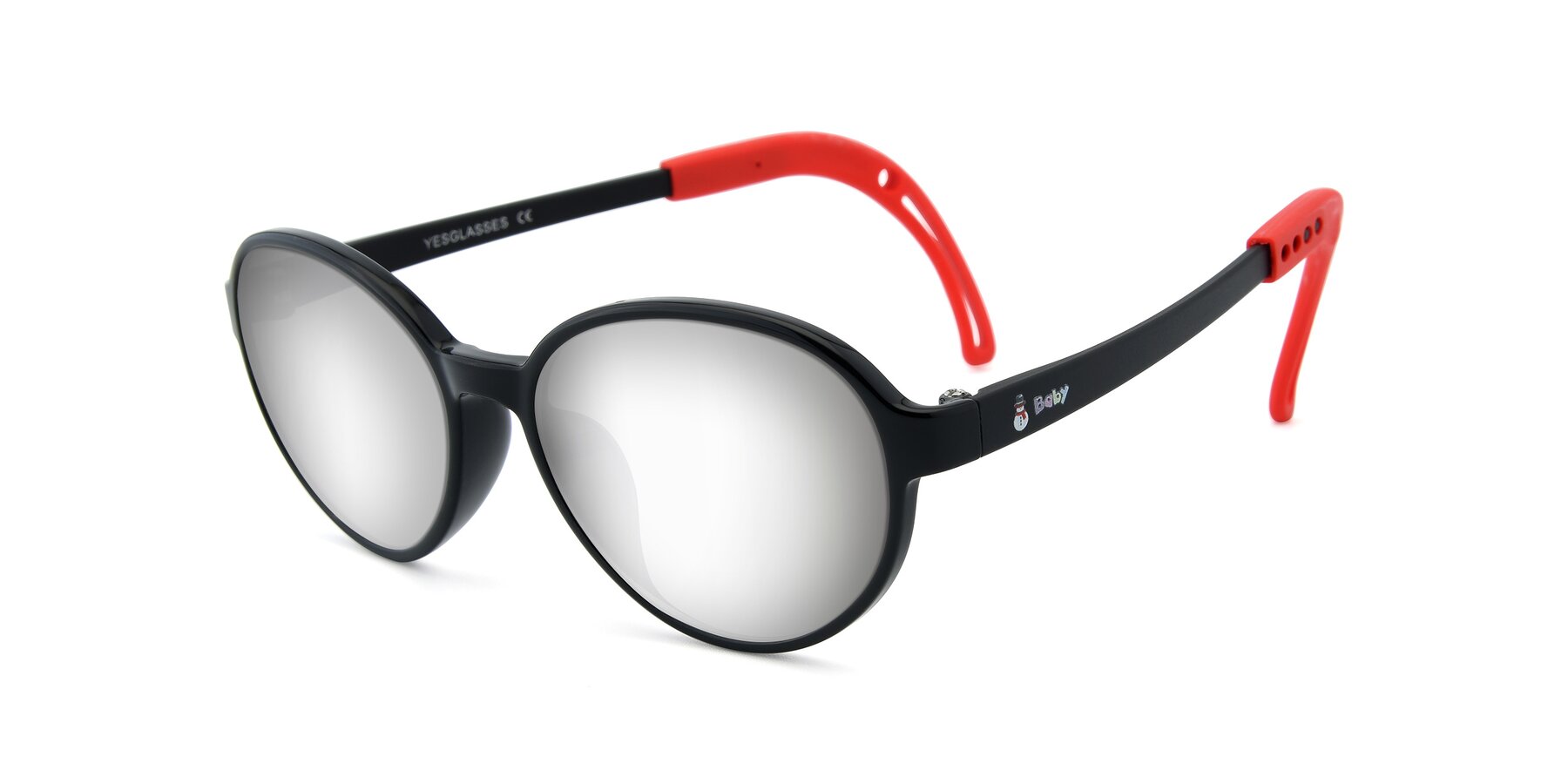Angle of 1020 in Black-Red with Silver Mirrored Lenses
