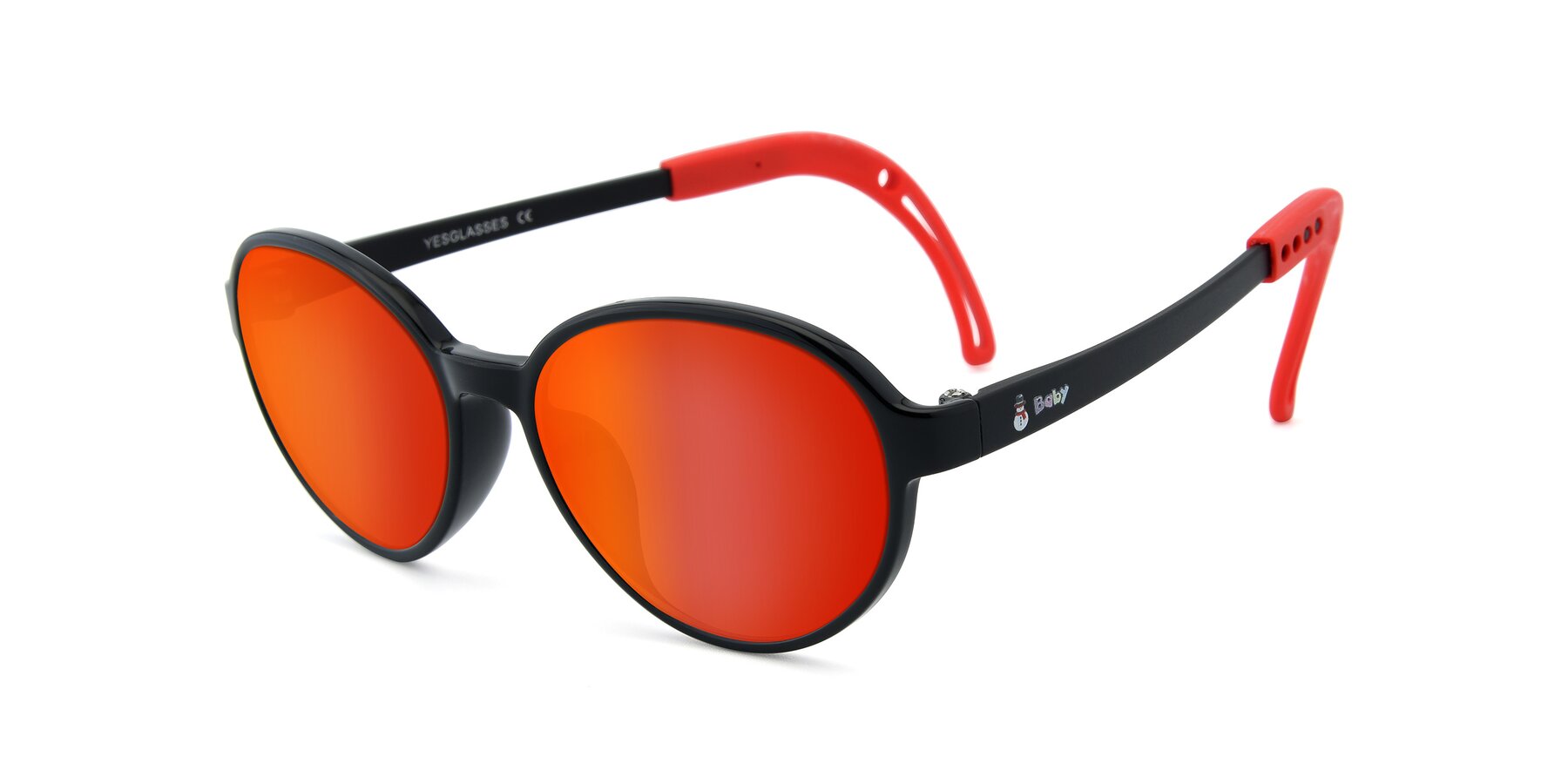Angle of 1020 in Black-Red with Red Gold Mirrored Lenses