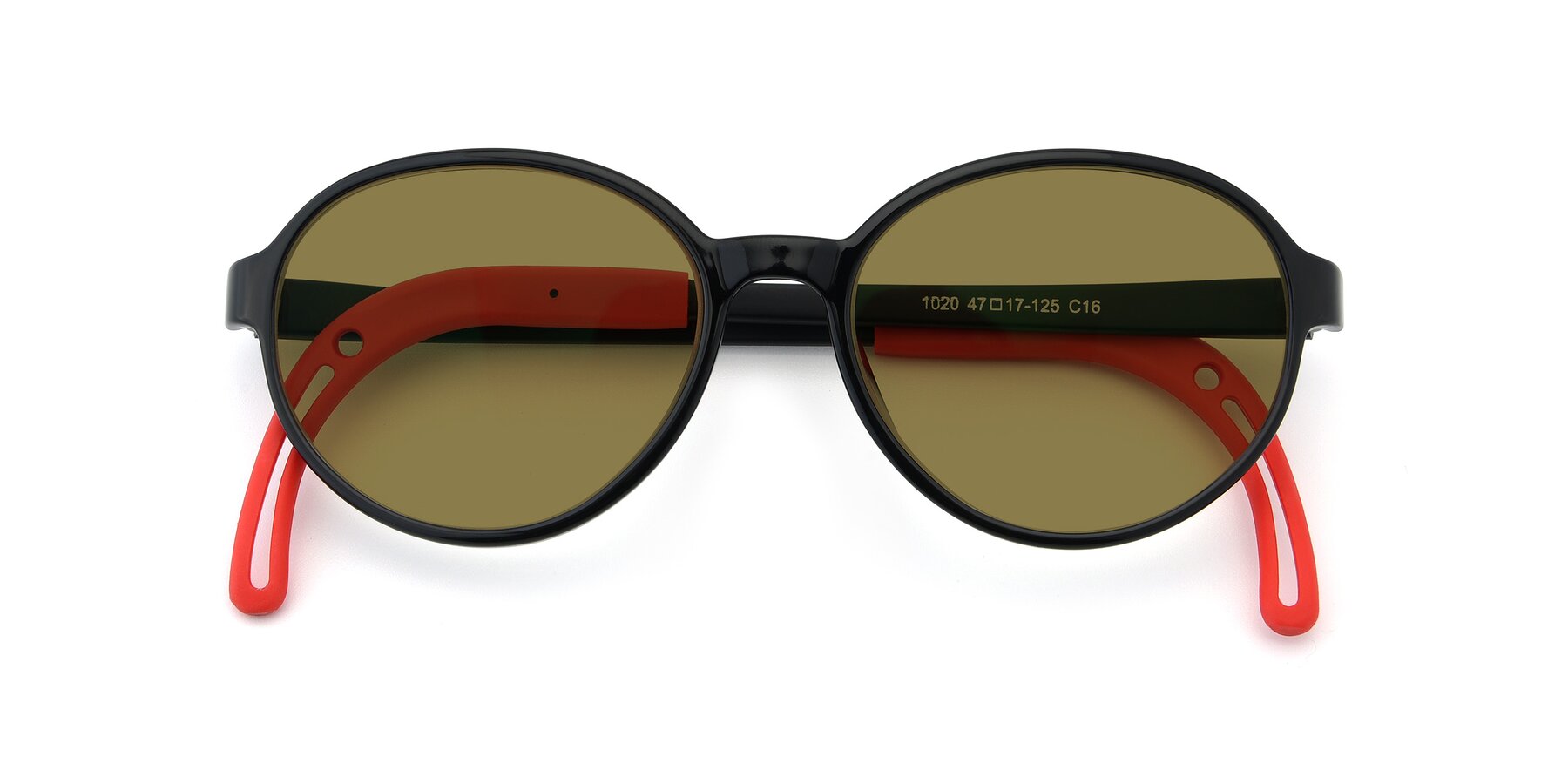 Folded Front of 1020 in Black-Red with Brown Polarized Lenses