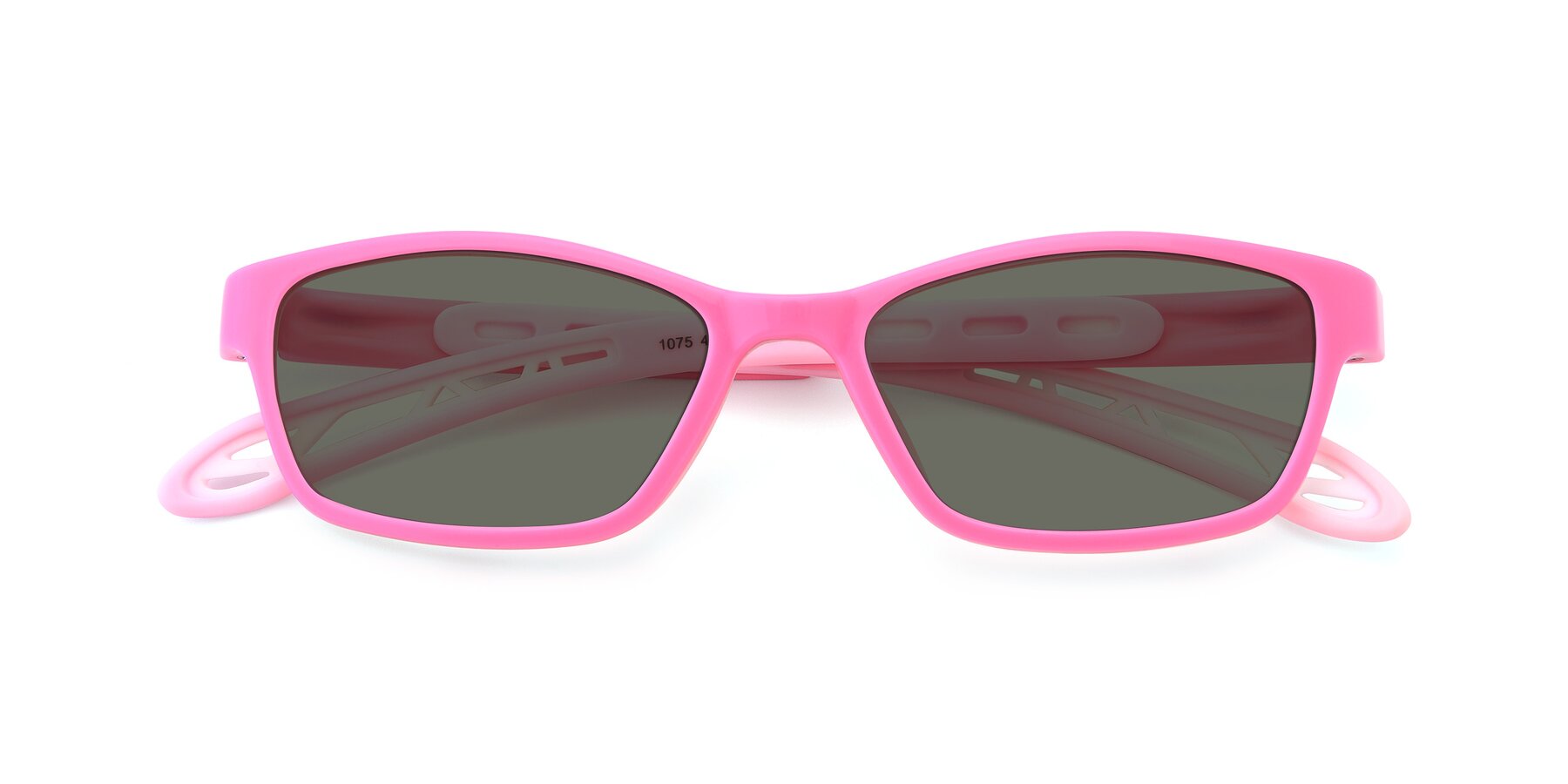 Folded Front of 1075 in Pink with Gray Polarized Lenses