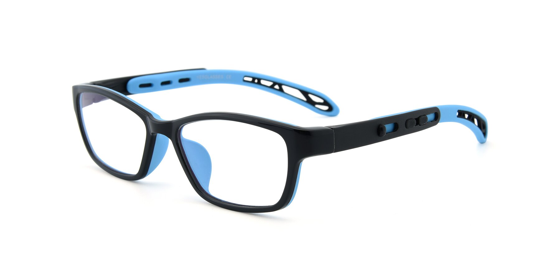 Angle of 1075 in Black-Blue with Clear Blue Light Blocking Lenses