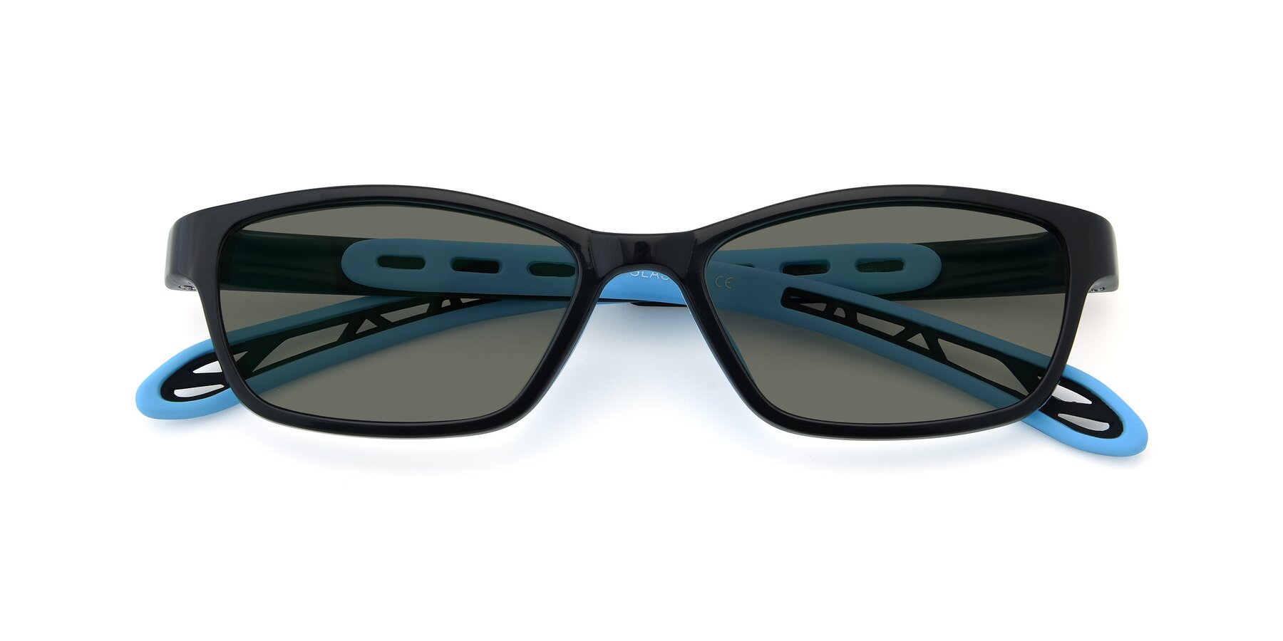 Folded Front of 1075 in Black-Blue with Gray Polarized Lenses