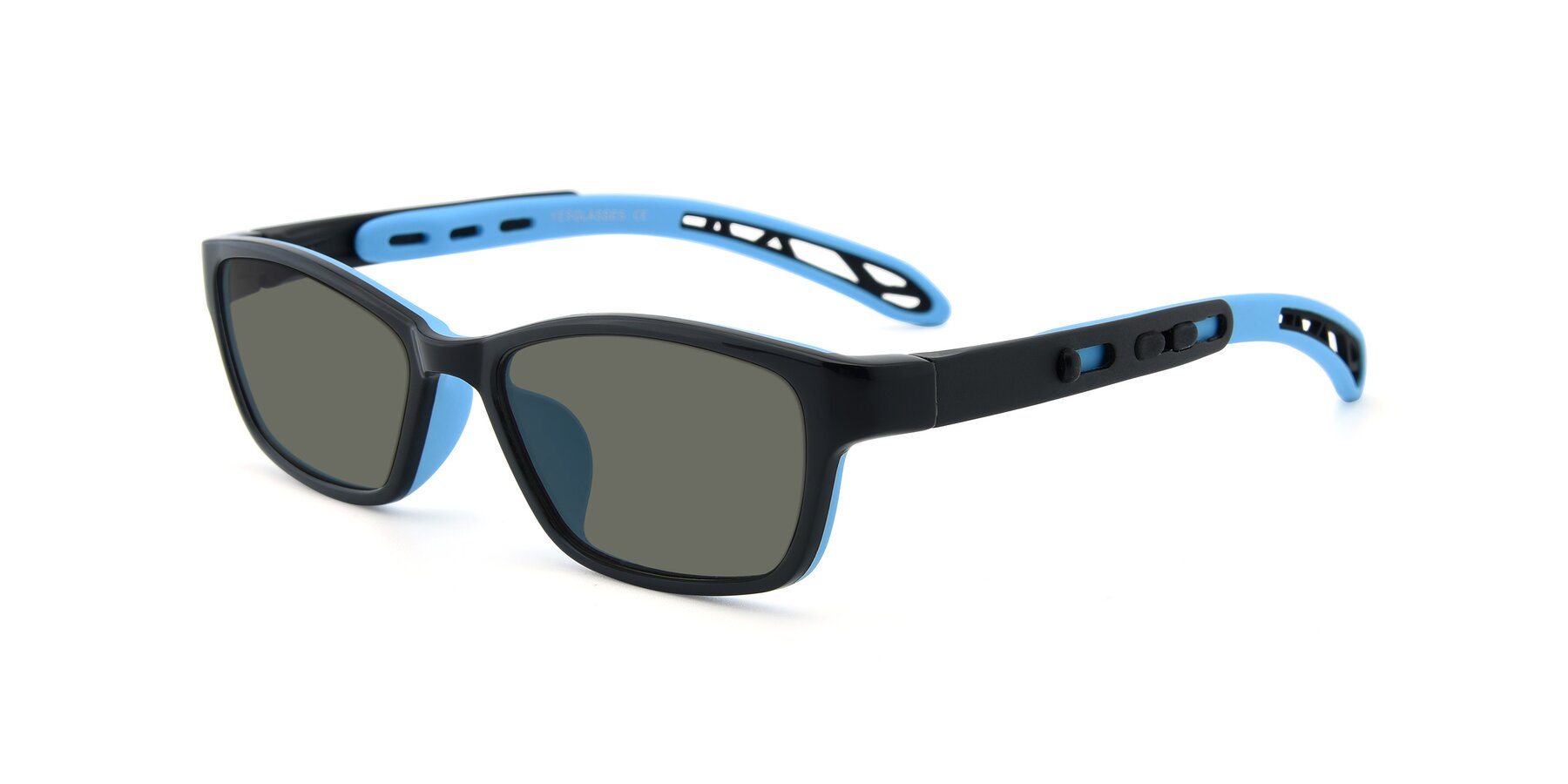 Angle of 1075 in Black-Blue with Gray Polarized Lenses