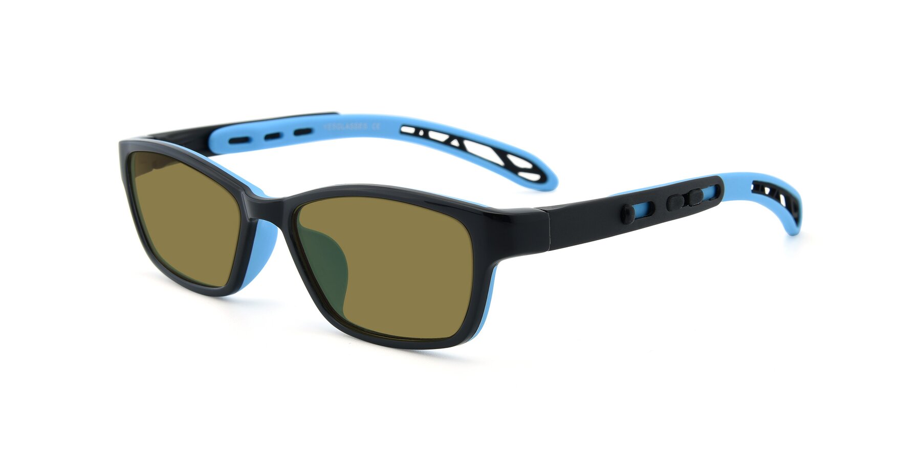 Angle of 1075 in Black-Blue with Brown Polarized Lenses