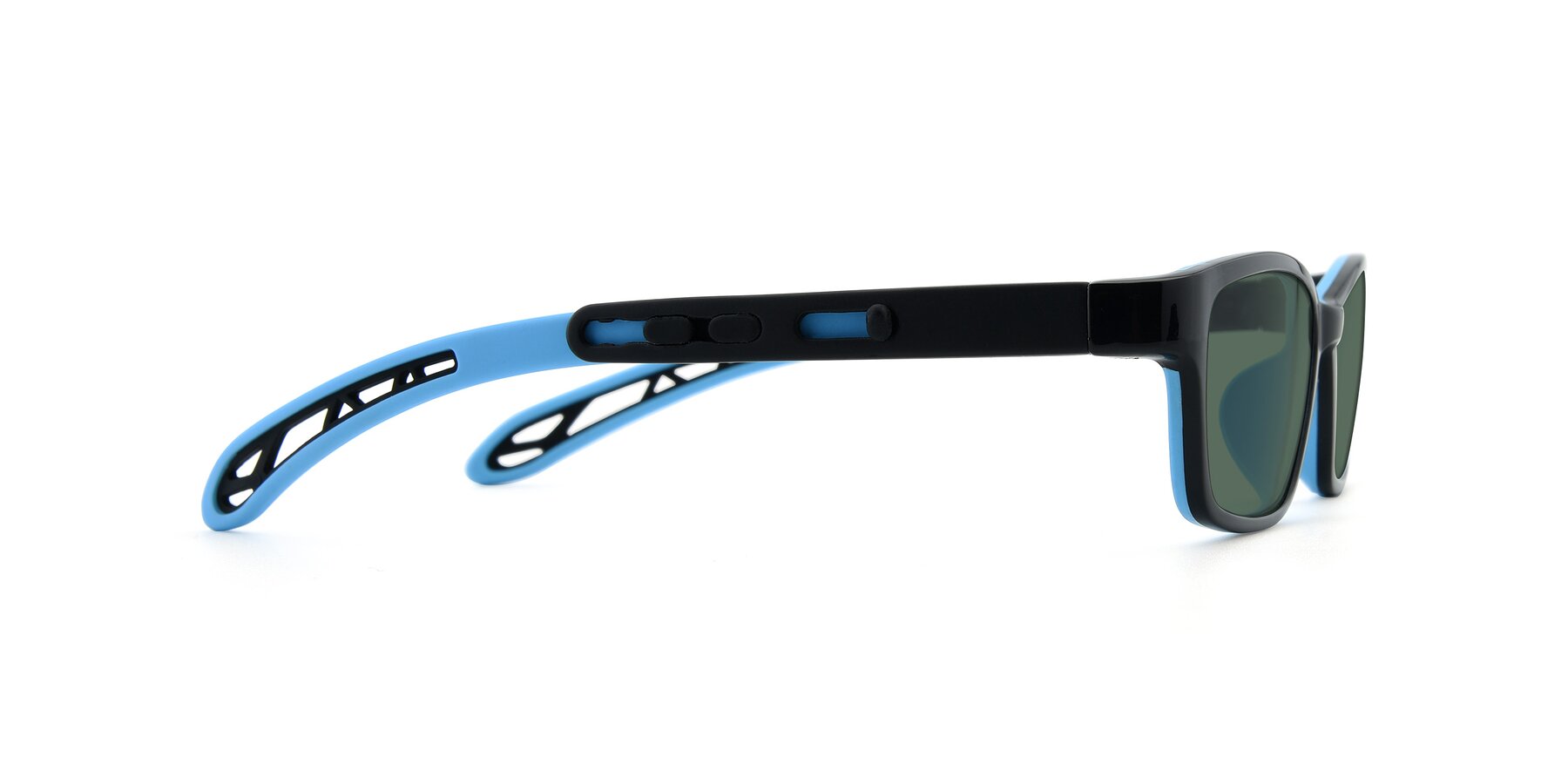 Side of 1075 in Black-Blue with Green Polarized Lenses