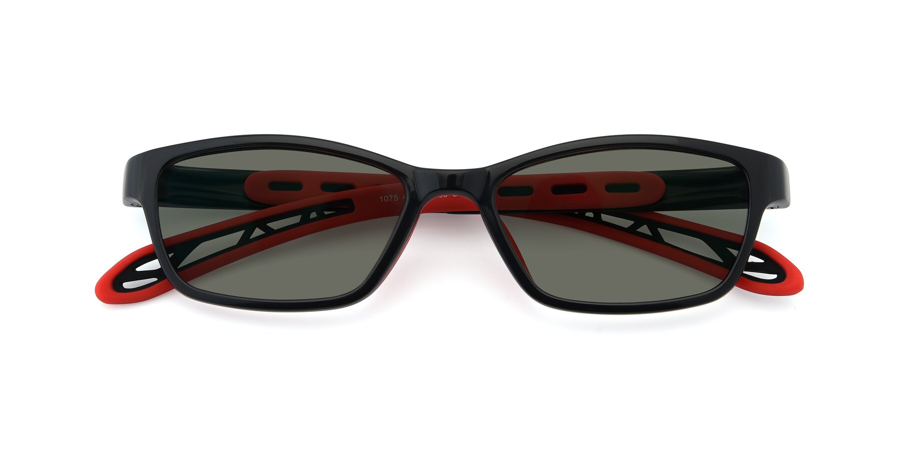 Folded Front of 1075 in Black-Red with Gray Polarized Lenses