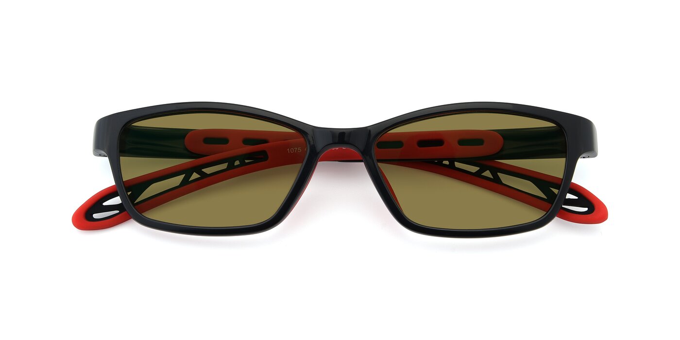 1075 - Black / Red Polarized Sunglasses