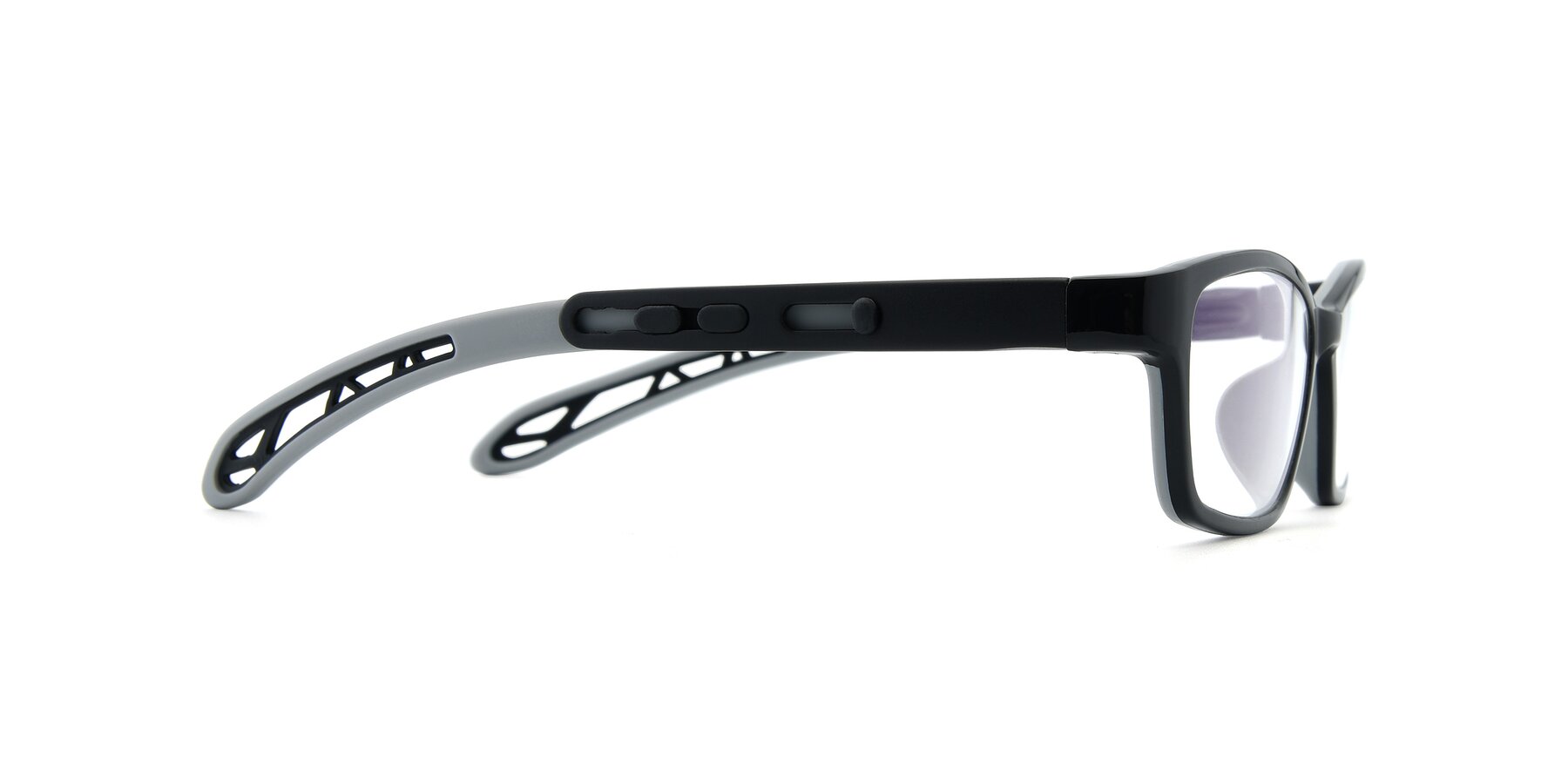 Side of 1075 in Black-Gray with Clear Eyeglass Lenses