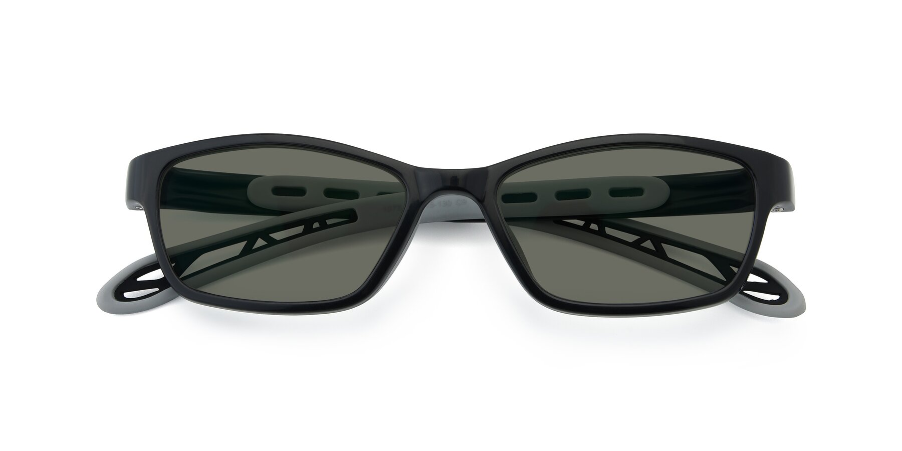Folded Front of 1075 in Black-Gray with Gray Polarized Lenses