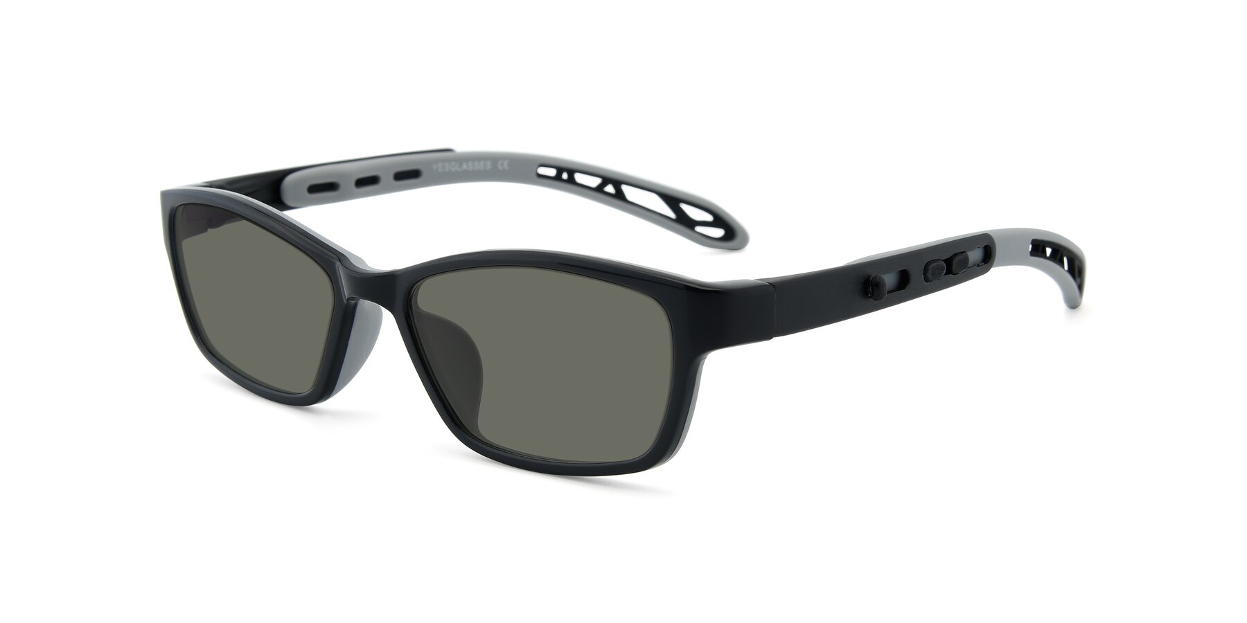 Angle of 1075 in Black-Gray with Gray Polarized Lenses