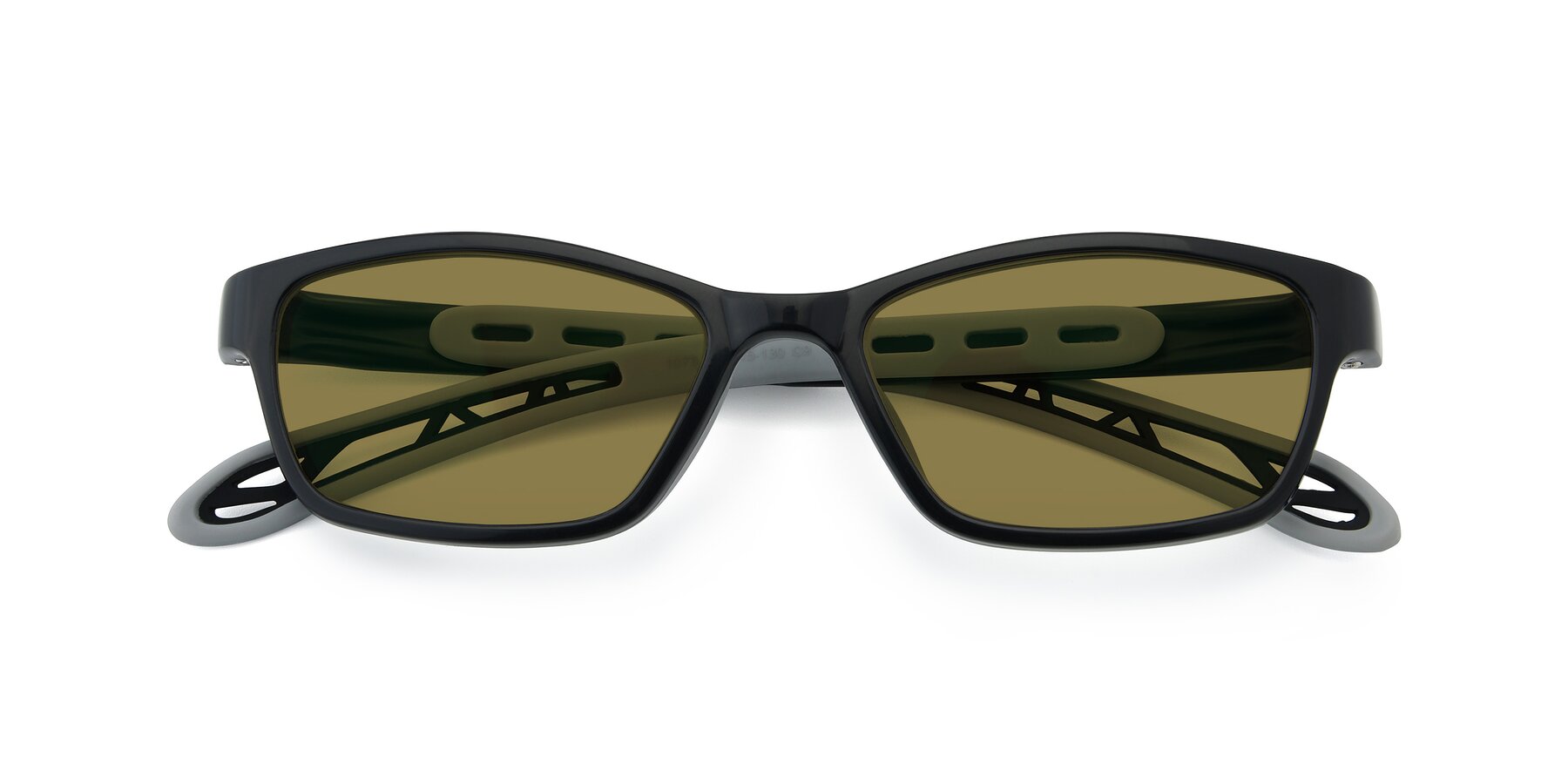 Folded Front of 1075 in Black-Gray with Brown Polarized Lenses