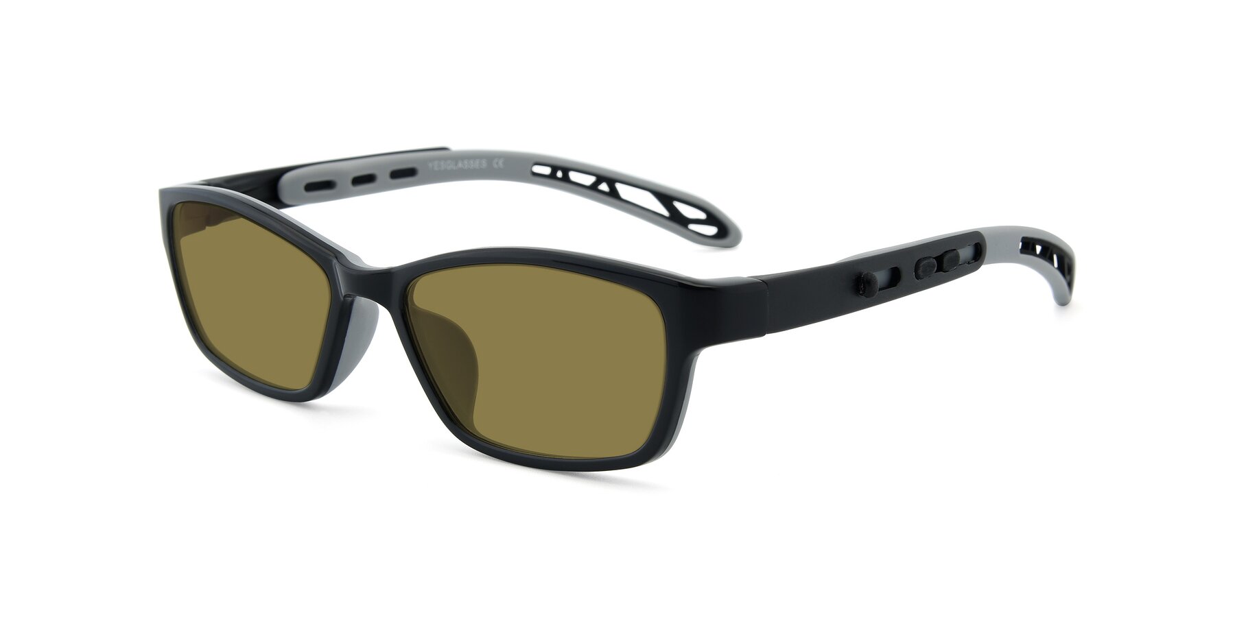 Angle of 1075 in Black-Gray with Brown Polarized Lenses
