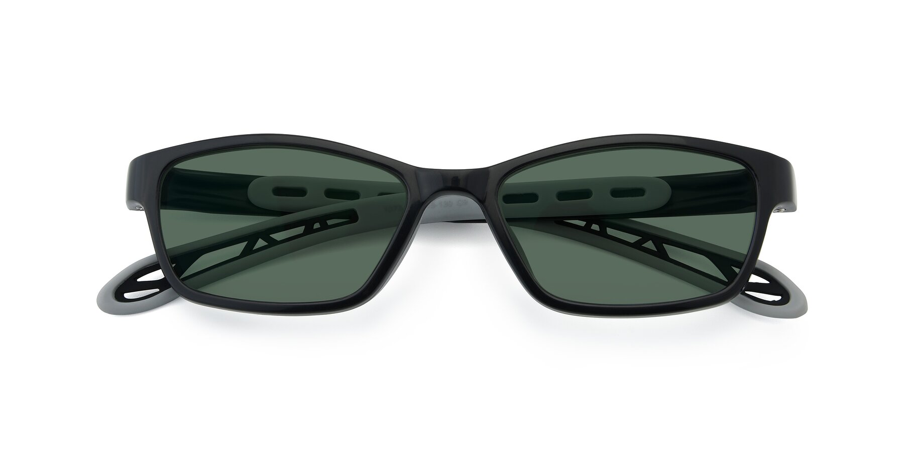 Folded Front of 1075 in Black-Gray with Green Polarized Lenses