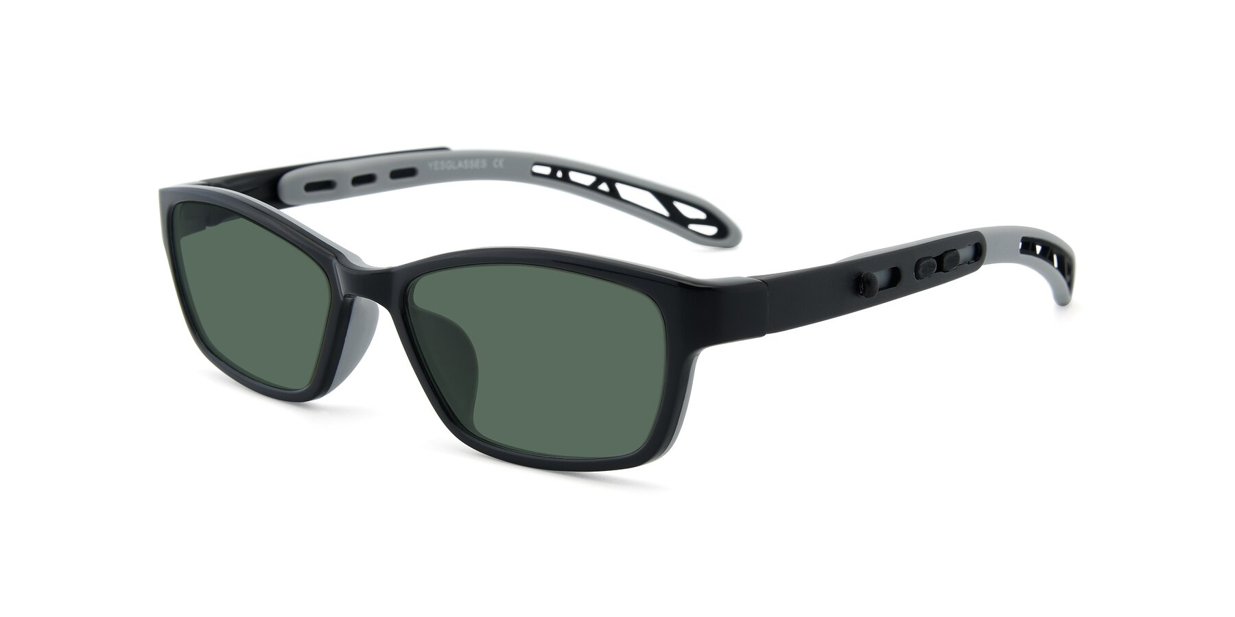 Angle of 1075 in Black-Gray with Green Polarized Lenses