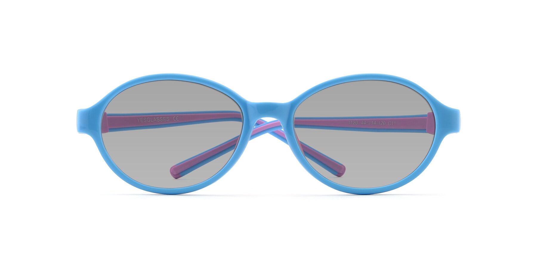 Folded Front of 1120 in Sky Blue-Pink with Light Gray Tinted Lenses