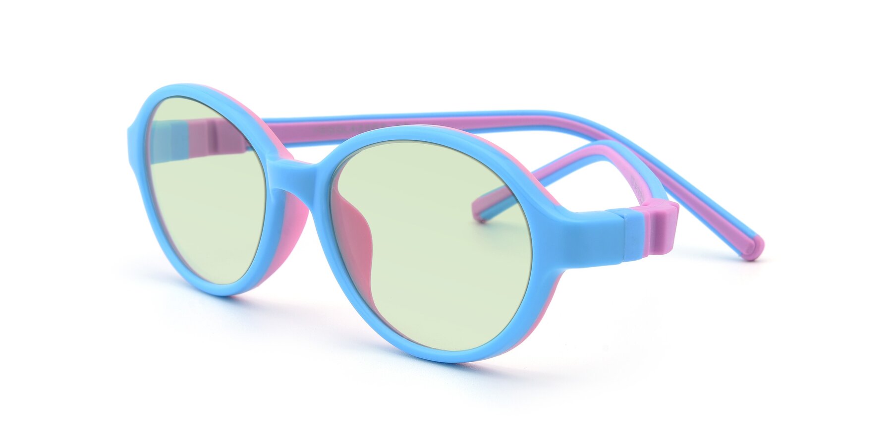 Angle of 1120 in Sky Blue-Pink with Light Green Tinted Lenses