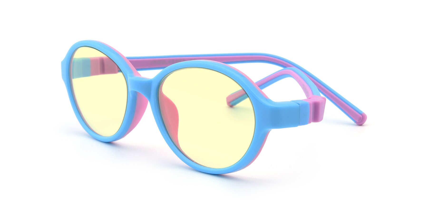 Angle of 1120 in Sky Blue-Pink with Light Yellow Tinted Lenses