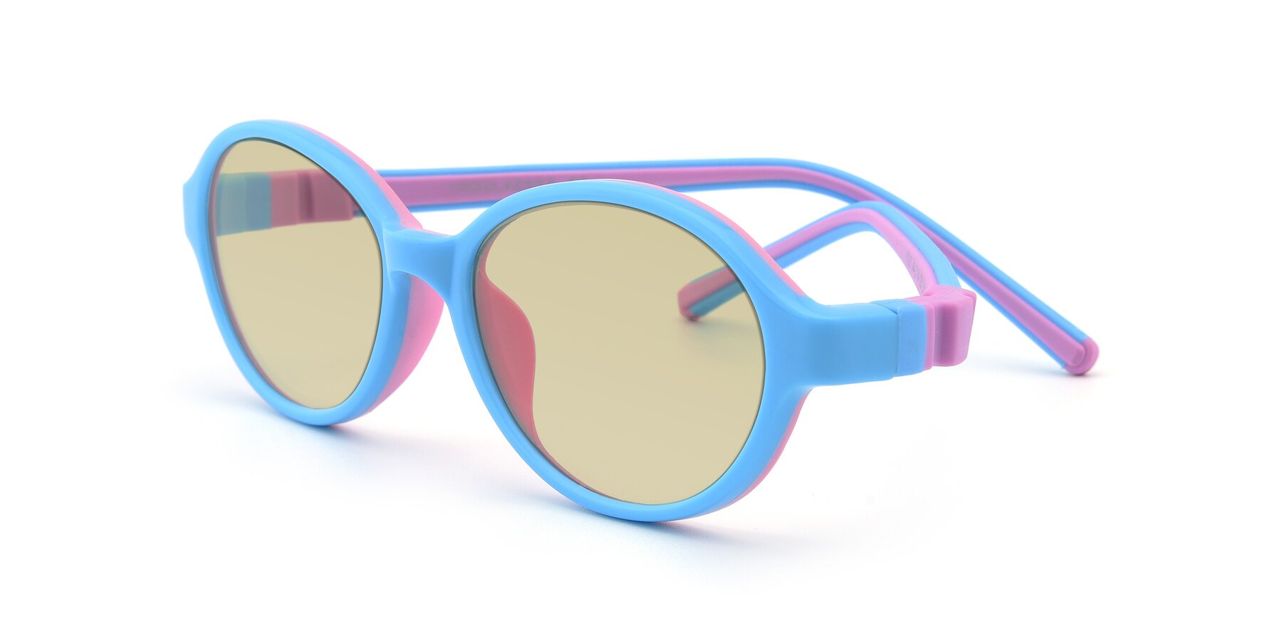 Angle of 1120 in Sky Blue-Pink with Light Champagne Tinted Lenses